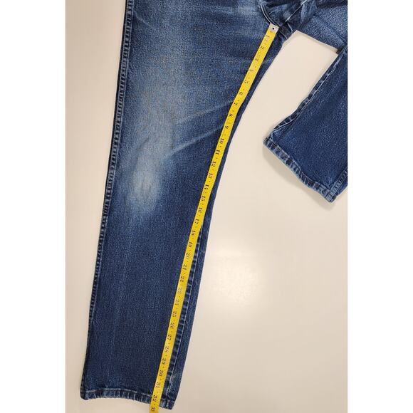 Wrangler Men’s 38x34 Straight Leg Jeans Medium Wash Distressed Y2K - Picture 4 of 11